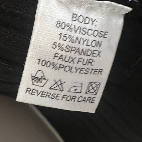 Fontana Women’s Size Large Black Faux Fur Knit Jacket with Rhinestone Zipper - Picture 9 of 11